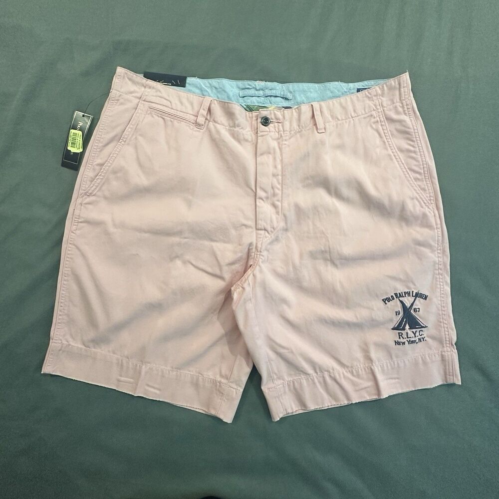 Polo Ralph Lauren Yacht Club Shorts Mens 40 RLYC New York NY Canvas Embroidery
